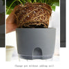 Transparent Plastic Double-Layer Water Storage Automatic Water-Absorbing Flowerpot, Size: A709 Caliber 23.5cm(White Transparent Basin)