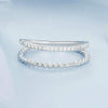 S925 Sterling Silver Platinum Plated Twist Double Layer Ring(No.8)