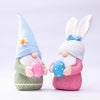 2 PCS Easter Pink Ears Plaid Bunny Dwarf Doll Elf Doll Ornaments Home Decoration Products(Bunny)