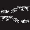 2 PCS/Set D-123 Soldiers Pattern Car Modified Decorative Sticker(White)