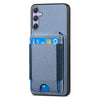 For Samsung Galaxy S25 Ultra 5G Carbon Fiber Vertical Flip Wallet Stand Phone Case(Blue)