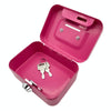 Portable Metal Safe Cash Box Piggy Bank Money Organizer with Key(Small Black)