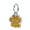 5 Gold Engravable Pet ID Tags with Rings - Footprint Design