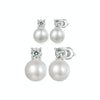 S925 Sterling Silver Platinum-plated Moissanite Pearl Earrings, Size: 0.1 Carat