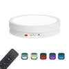 22cm Colorful LED Light Electric Rotating Display Stand Turntable, Style:Battery Charging(White)