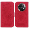 For Realme 13+ Global Butterfly Rose Embossed Leather Phone Case(Red)
