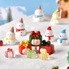 5pcs Christmas Micro Landscape Snowscape Decoration Accessories Christmas Resin Ornament, Style: No.6 Blue Scarf Snowman
