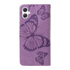 For Samsung Galaxy A06 4G / 5G 3D Butterfly Embossed Pattern Flip Leather Phone Case(Purple)