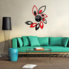 Flower Art Modern Design DIY Removable 3D Crystal Mirror Wall Clock Wall Sticker Living Room Bedroom Decor(Red+Black)