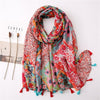 180 X 85cm  Women Cotton And Linen Scarf Retro Splicing Bohemian Printed Silk Shawl SL2003-007