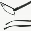 Simple Matel Frame Reading Glasses Hyperopia Eyeglasses +4.00D(Matte Black)