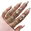 17pcs/set Bohemian Alloy Ring With Diamonds(SKU4832)