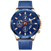 FNGEEN 5225 Multifunctional Waterproof Quartz Watch, Color: Blue Leather Rose Shell Blue Surface