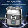Double Ring Magnetic Electric Shaver Travel Portable Rechargeable Full Body Washable Men Razor(Grey)