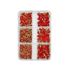 2 Sets Nail Art 6 Grid Pointed Bottom Diamond Nail Jewelry, Specification: 09 Red