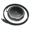 hoco CQ18  Flash 2 in 1 Magnetic Wireless Fast Charger With Retractable Cable(Silver)