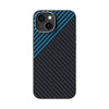 For iPhone 14 ABEEL C Carbon Fiber Series 6D Micro Relief MagSafe Phone Case(Black Blue)