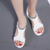 Women Breathable Platform Sandals Flying Woven Wedge Beach Sandals, Size: 35(White)