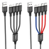 hoco X76 4 in 1 2A Dual USB-C/Type-C +8 Pin + Micro USB Super Charging Cable,Length: 1m(Black)