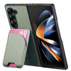 For Samsung Galaxy Z Fold6 Twill Fabric Leather Skin Card Bag Magnetic Back Phone Case(Green)