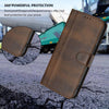 For Samsung Galaxy S24 Ultra 5G Line Splicing Buckle Retro Leather Phone Case(Brown)