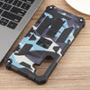 For Samsung Galaxy A16 5G / 4G Camouflage Armor Kickstand TPU Hybrid PC Magnetic Phone Case(Light Blue)
