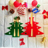 6pcs /Pack Christmas Decorations Christmas Tree Shape Knife and Fork Sleeve Tableware Bag(Green)