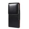 Men Glossy Texture Leather Portable Mobile Phone Waist Bag for 6.9 inch or below(Black)