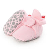 0-1 Year Old Spring and Autumn Knitted Baby Shoes Warm Toddler Cotton Shoes, Size:Inner Length 12cm(Pink Stars)