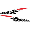 2 PCS/Set D-538 Checkered Totem Pattern Car Modified Decorative Sticker(Black+Red)
