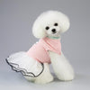 Breathable Pink Striped Dog Skirt, Size L | Summer Pet Clothes