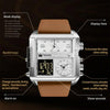 OLEVS 1101 Sports Multi-Function Square Men Quartz Electronic Watch(Black Gold)