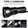 819 T20 1000LM USB Rechargeable LED Flashlight Not Battery(Black)