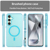 For Samsung Galaxy S24 FE 5G MagSafe Frosted Translucent TPU + PC Full Coverage Phone Case(Blue)
