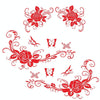 2 PCS/Set D-72 Butterfly Love Flower Pattern Car Modified Decorative Sticker(Red)