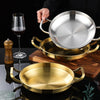 Thickened Stainless Steel Double Ears Pan Seafood Rice Pan Fried Chicken Tray, Size: 26cm Golden