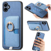 For Samsung Galaxy A05 Retro Cross Leather Ring Side Insert Card Bag MagSafe Phone Case(Blue)