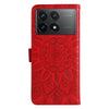 For Xiaomi Redmi K70 / K70 Pro Embossed Sunflower Leather Phone Case(Red)