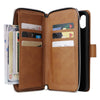 For Samsung Galaxy A06 4G 9-Card Slots Zipper Wallet Bag Leather Phone Case(Brown)
