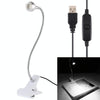 3W 360 Degree Rotation USB Metal Flexible Neck LED Light with Switch & Clip (White Light Silver)