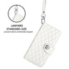 For Samsung Galaxy A06 5G Rhombic Texture Flip Leather Phone Case with Lanyard(White)