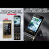 Dual-screen Flip Phone, 2.8 inch  + 2.4 inch, 5900mAh Battery, Support FM, SOS, GSM, Family Number, Big Keys, Dual SIM (Gold)