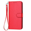 For Samsung Galaxy A36 5G YX0070 Carbon Fiber Buckle Leather Phone Case with Lanyard(Red)