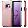 For Galaxy S9 Shockproof Calf Texture Protective Case with Holder & Card Slots & Frame(Rose Gold)