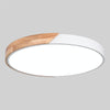 Wood Macaron LED Round Ceiling Lamp, Stepless Dimming, Size:23cm(White)