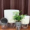 Transparent Plastic Double-Layer Water Storage Automatic Water-Absorbing Flowerpot, Size: A709 Caliber 23.5cm(Gray Transparent Basin)