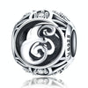 S925 Sterling Silver 26 English Letter Beads DIY Bracelet Necklace Accessories, Style:E