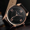 YAZOLE 424 Men Fashion Business PU Leather Band Quartz Wrist Watch, Luminous Points (Black Dial + Black Strap)