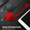 CAFELE 3 In 1 8 Pin + Micro USB + Type-C / USB-C Charging Data Cable, Length: 1.2m(Red)