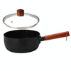 20cm With Cover Boil Instant Noodles Non-Stick Pan Baby Food Supplement Pan Maifan Stone Small Milk Pot(Black)